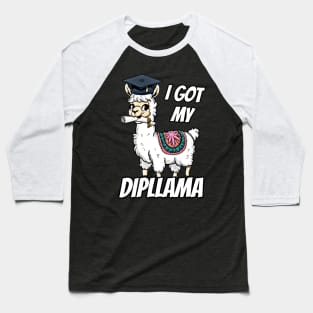 Llama Graduation Joy: I Got My Dipllama Baseball T-Shirt